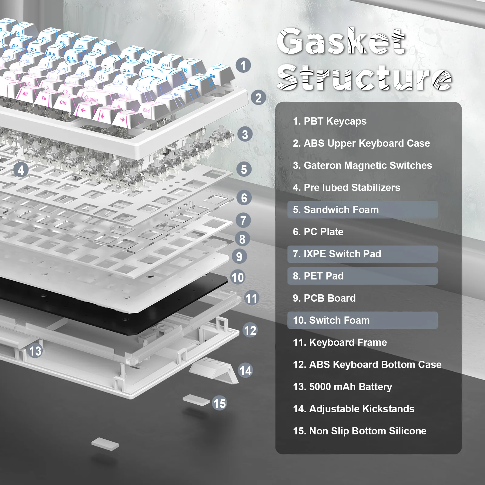 YUNZII RT80 White Line Rapid Trigger 8K Magnetic Keyboard - Image 4