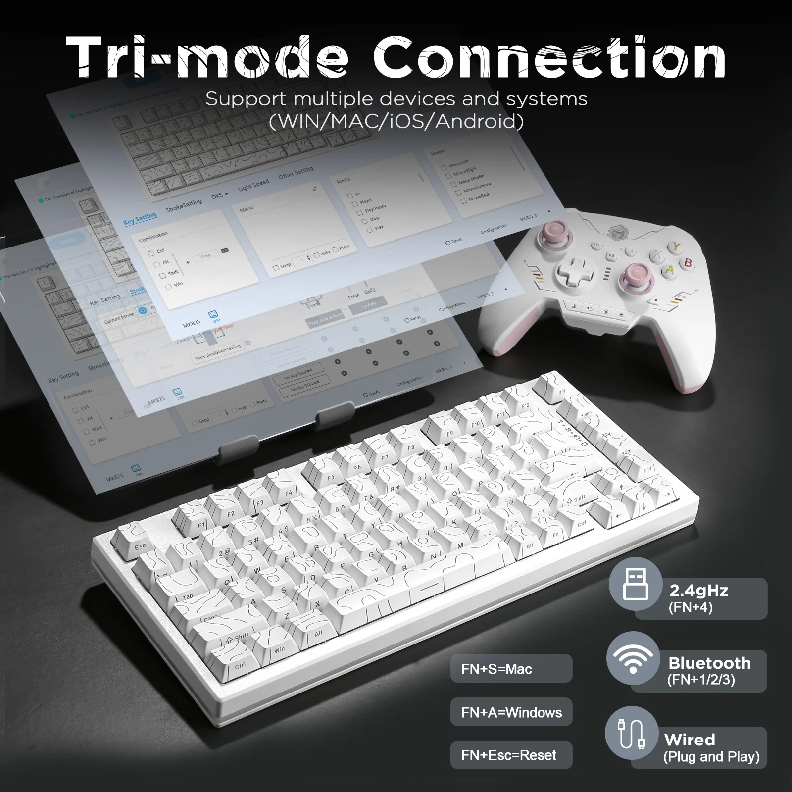 YUNZII RT80 White Line Rapid Trigger 8K Magnetic Keyboard - Image 5