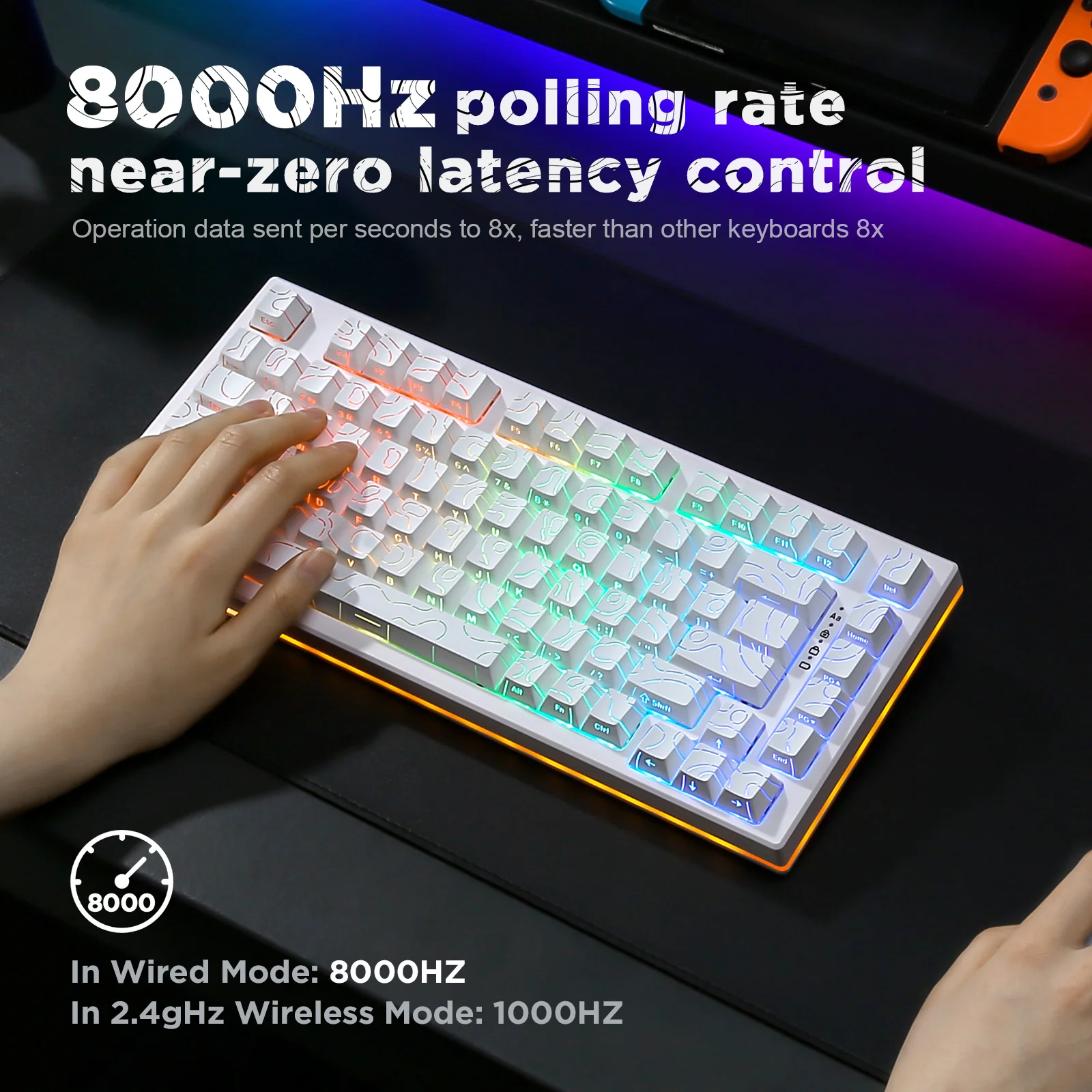 YUNZII RT80 White Line Rapid Trigger 8K Magnetic Keyboard - Image 8