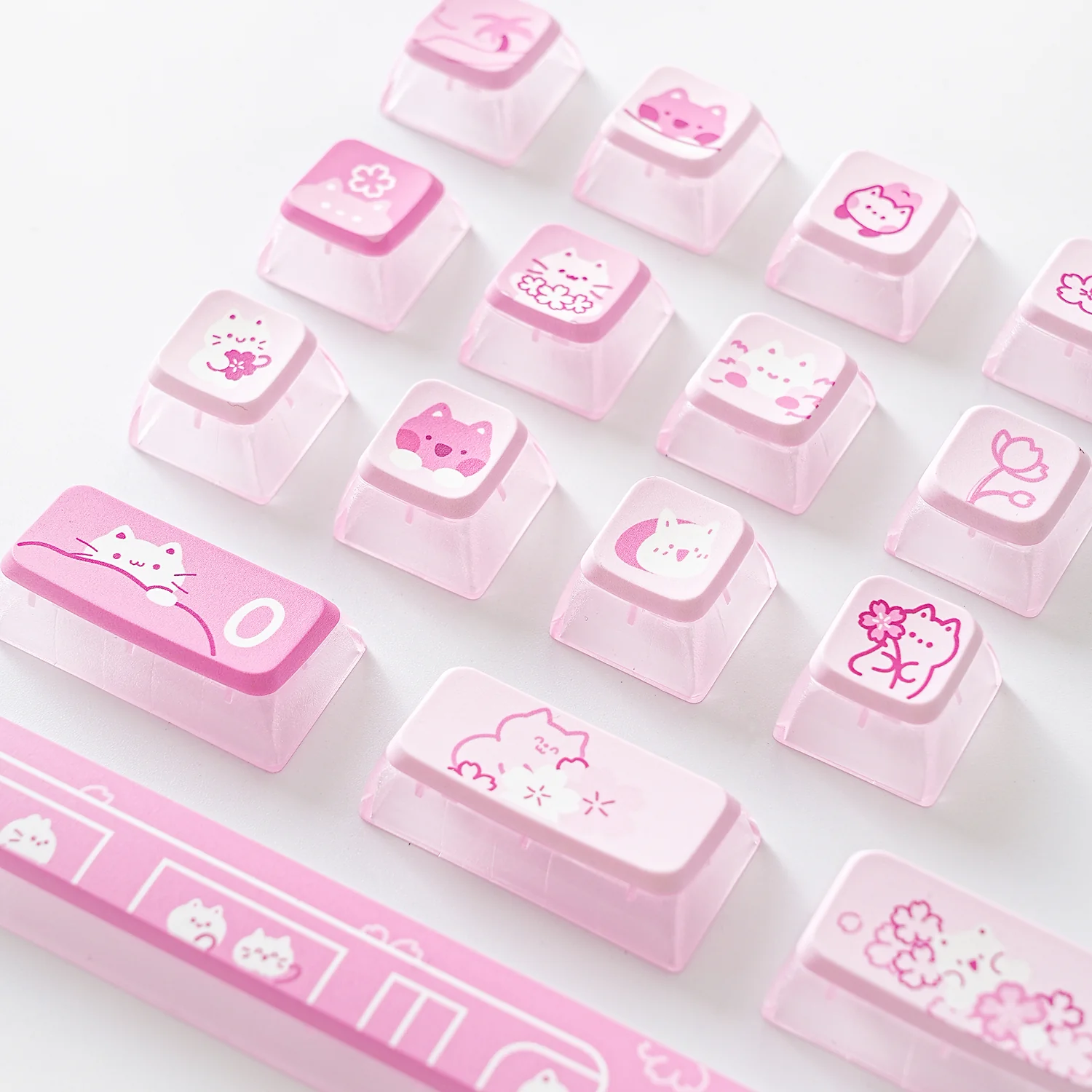 YUNZII Sakura Kitty KSA Profile Keycap Set - Image 2