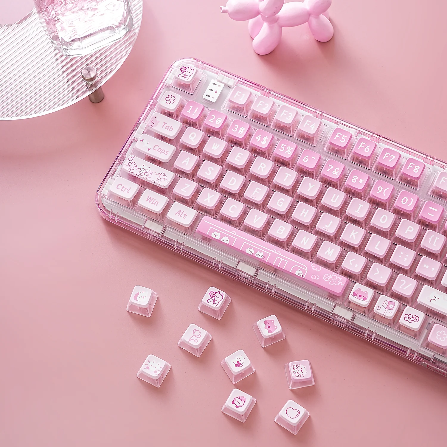 YUNZII Sakura Kitty KSA Profile Keycap Set - Image 3