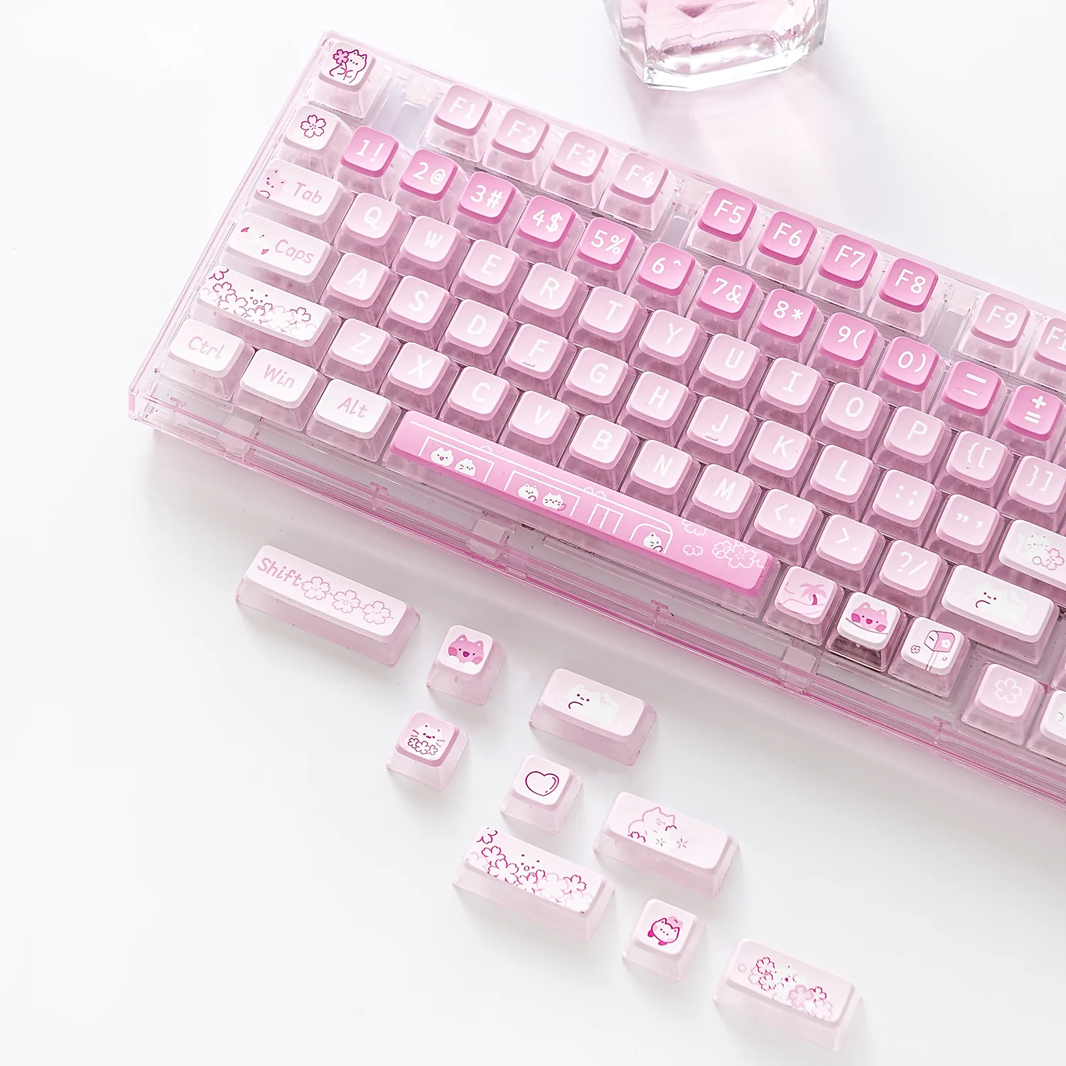 YUNZII Sakura Kitty KSA Profile Keycap Set - Image 6
