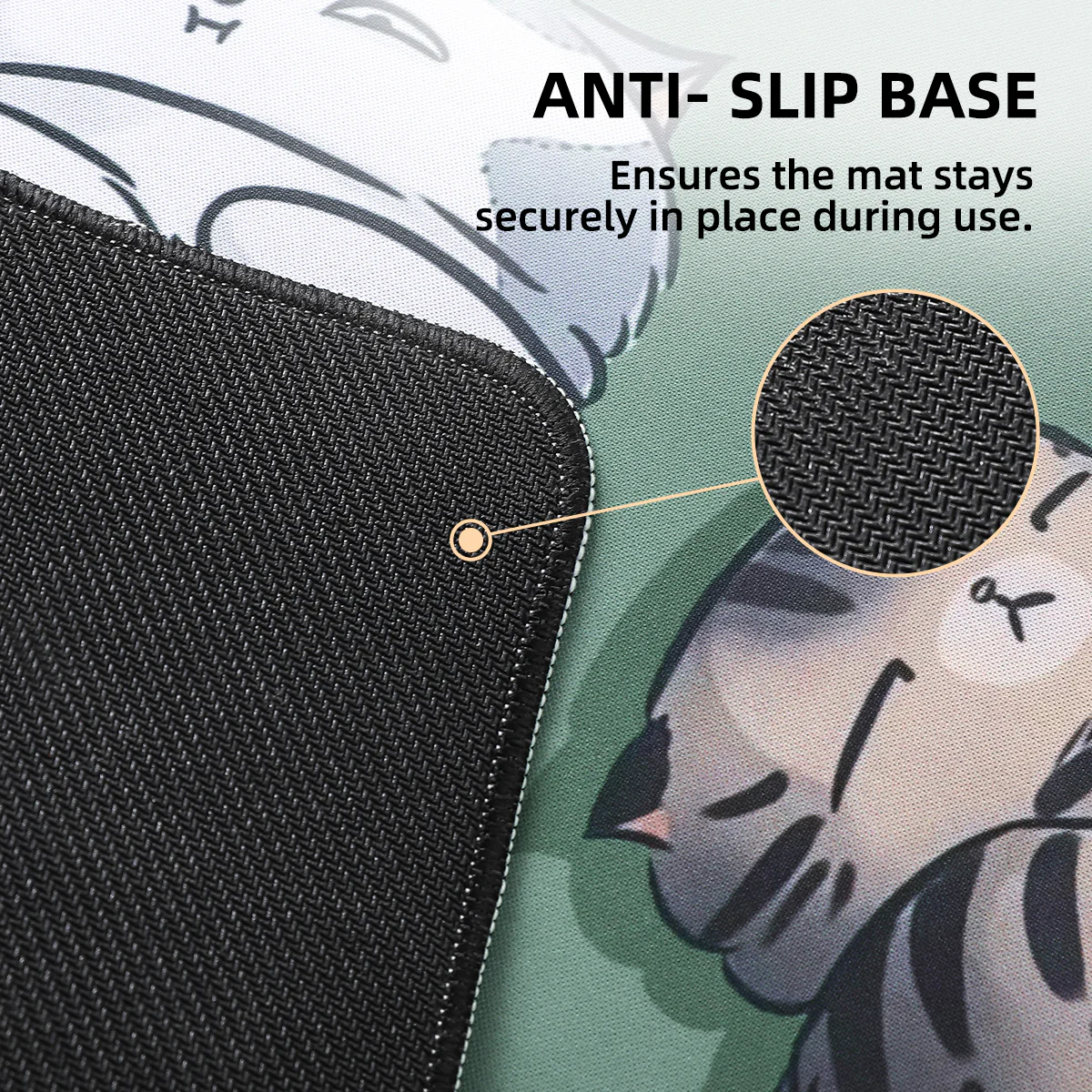 YUNZII Sleeping Cat Mouse Pad Desk Mat - Image 4