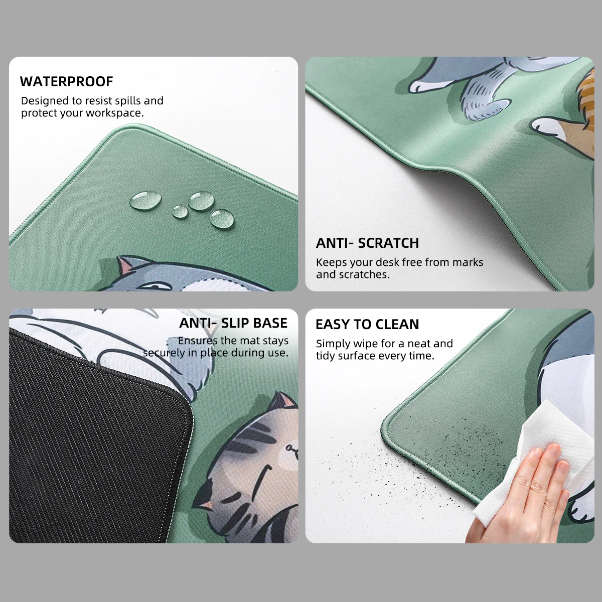 YUNZII Sleeping Cat Mouse Pad Desk Mat - Image 6