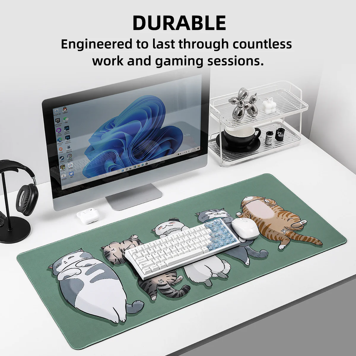 YUNZII Sleeping Cat Mouse Pad Desk Mat - Image 7