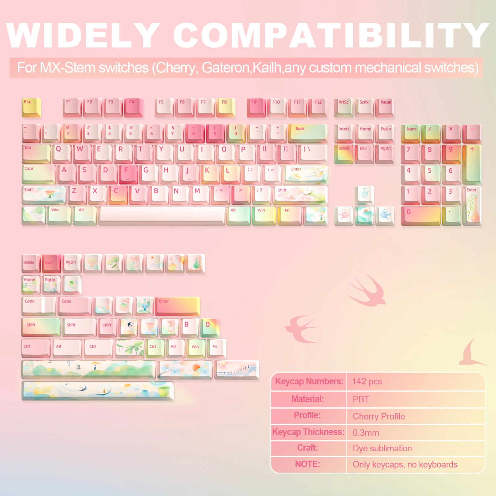 YUNZII Spring Garden Cherry Profile Keycap Set - Image 3