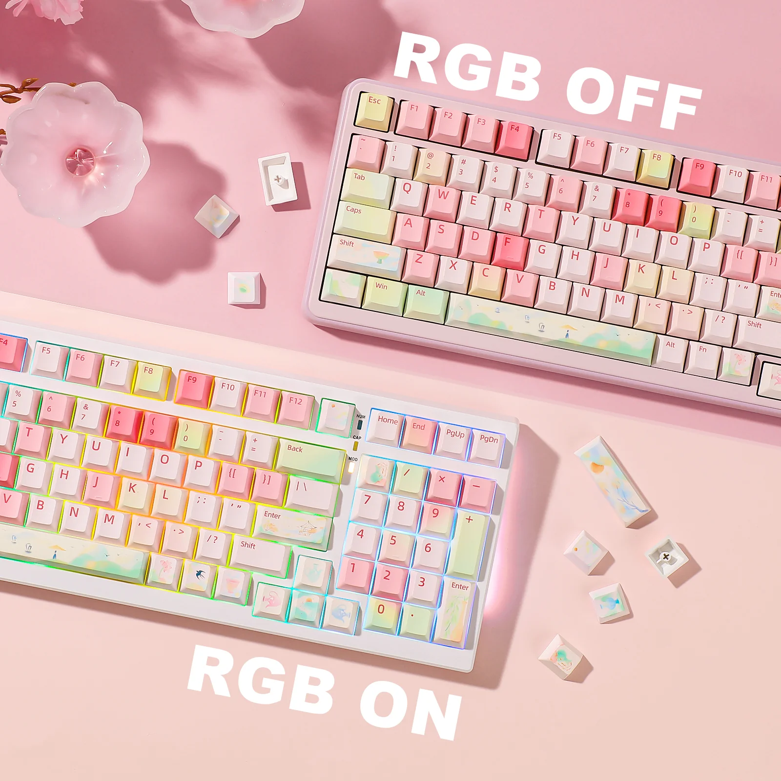 YUNZII Spring Garden Cherry Profile Keycap Set - Image 6