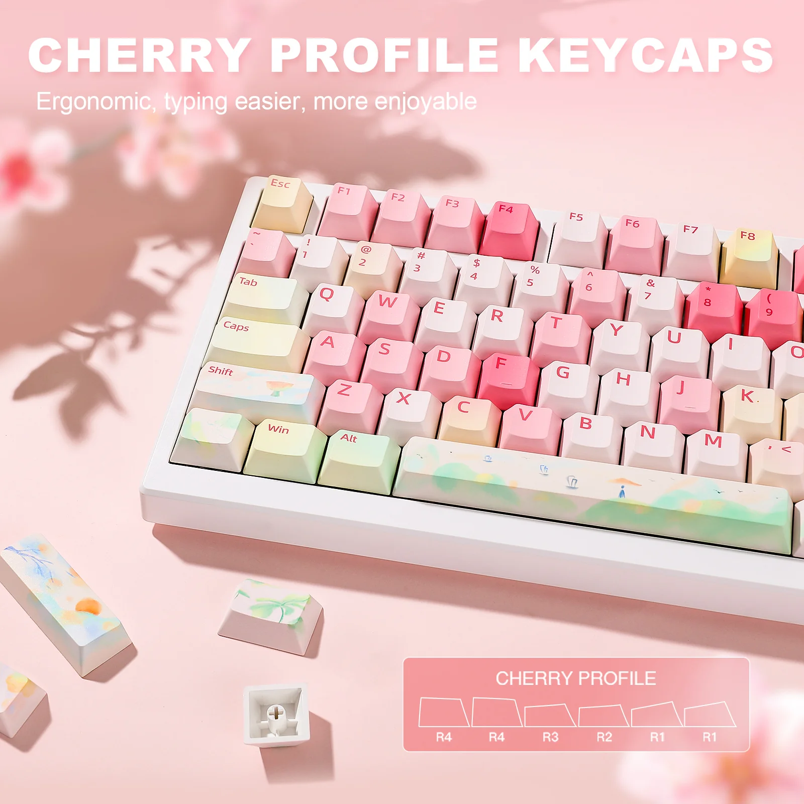 YUNZII Spring Garden Cherry Profile Keycap Set - Image 7