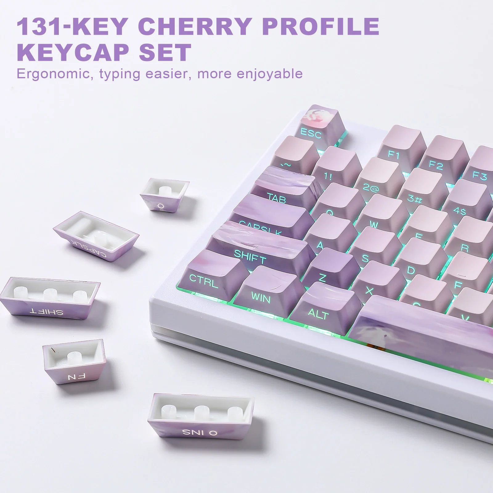 YUNZII Water Lily Cherry Profile Keycap Set - Image 3