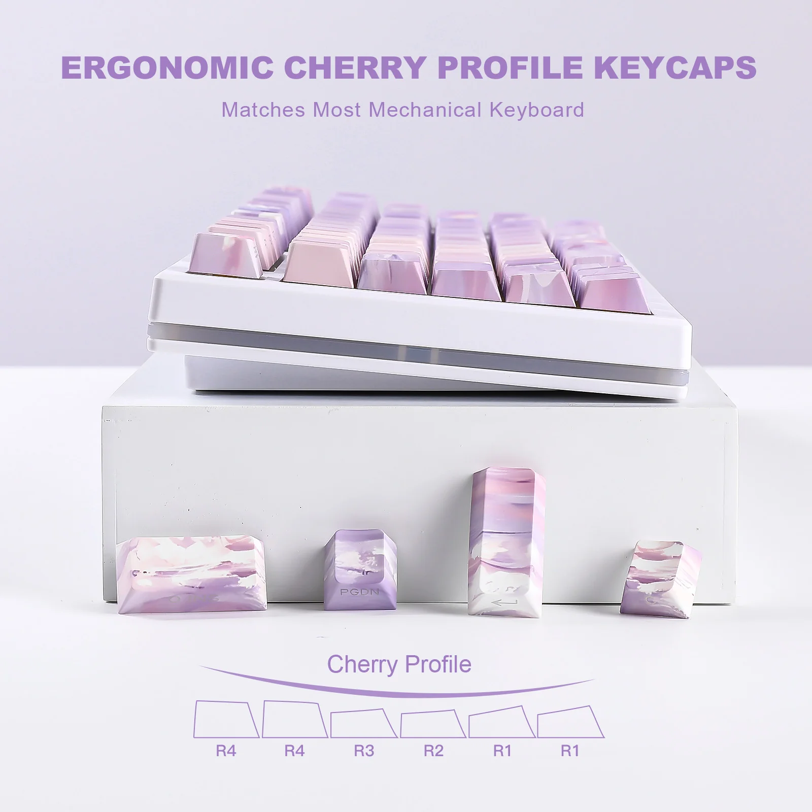 YUNZII Water Lily Cherry Profile Keycap Set - Image 5