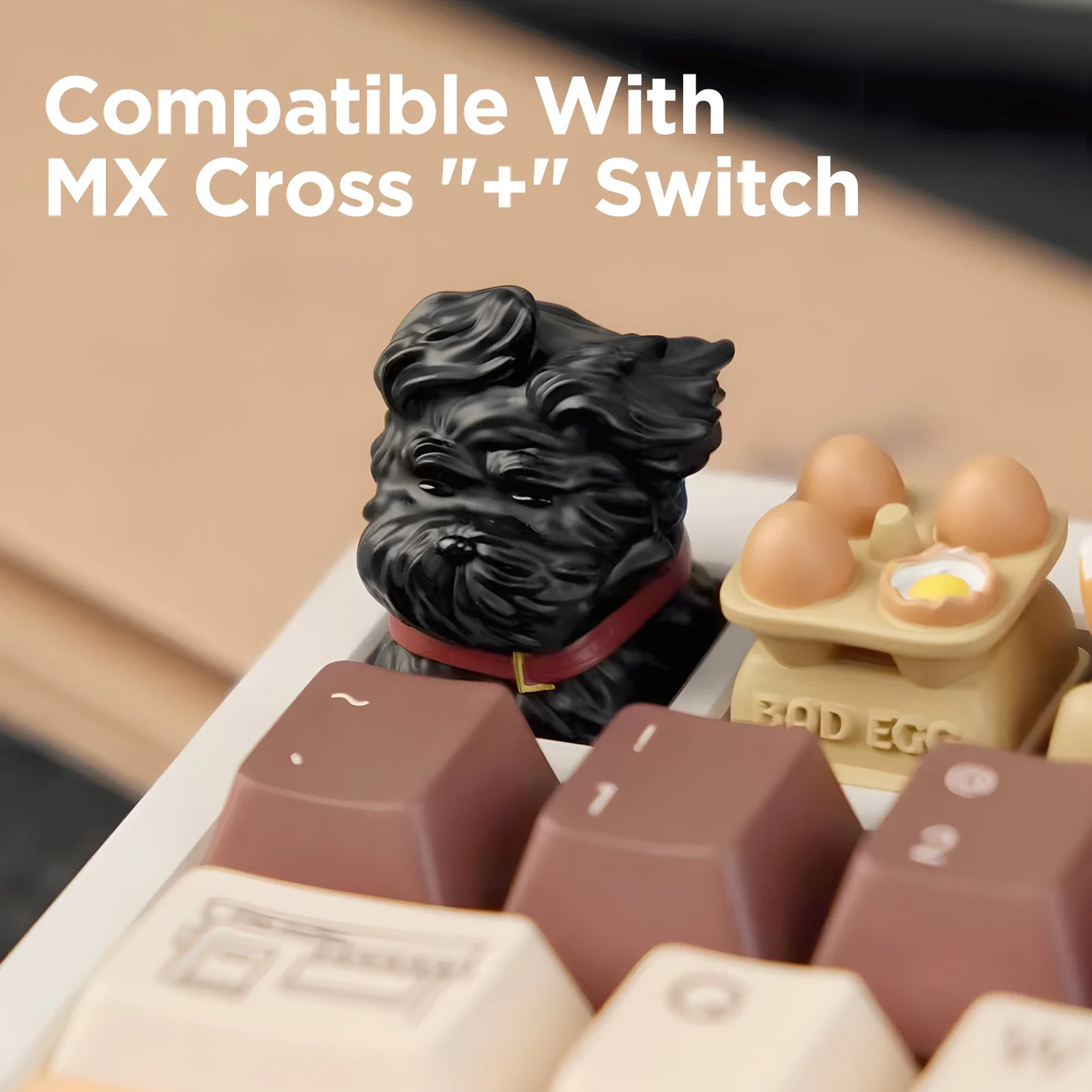 YUNZII Windblown Puppy Handmade Artisan Keycap - Image 4