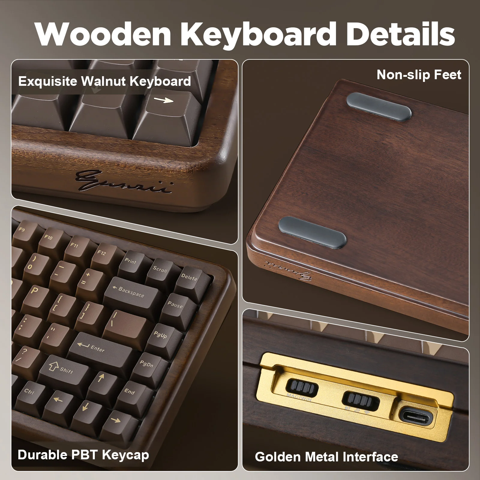 YUNZII WOOD84 Wireless Mechanical Keyboard - Image 7