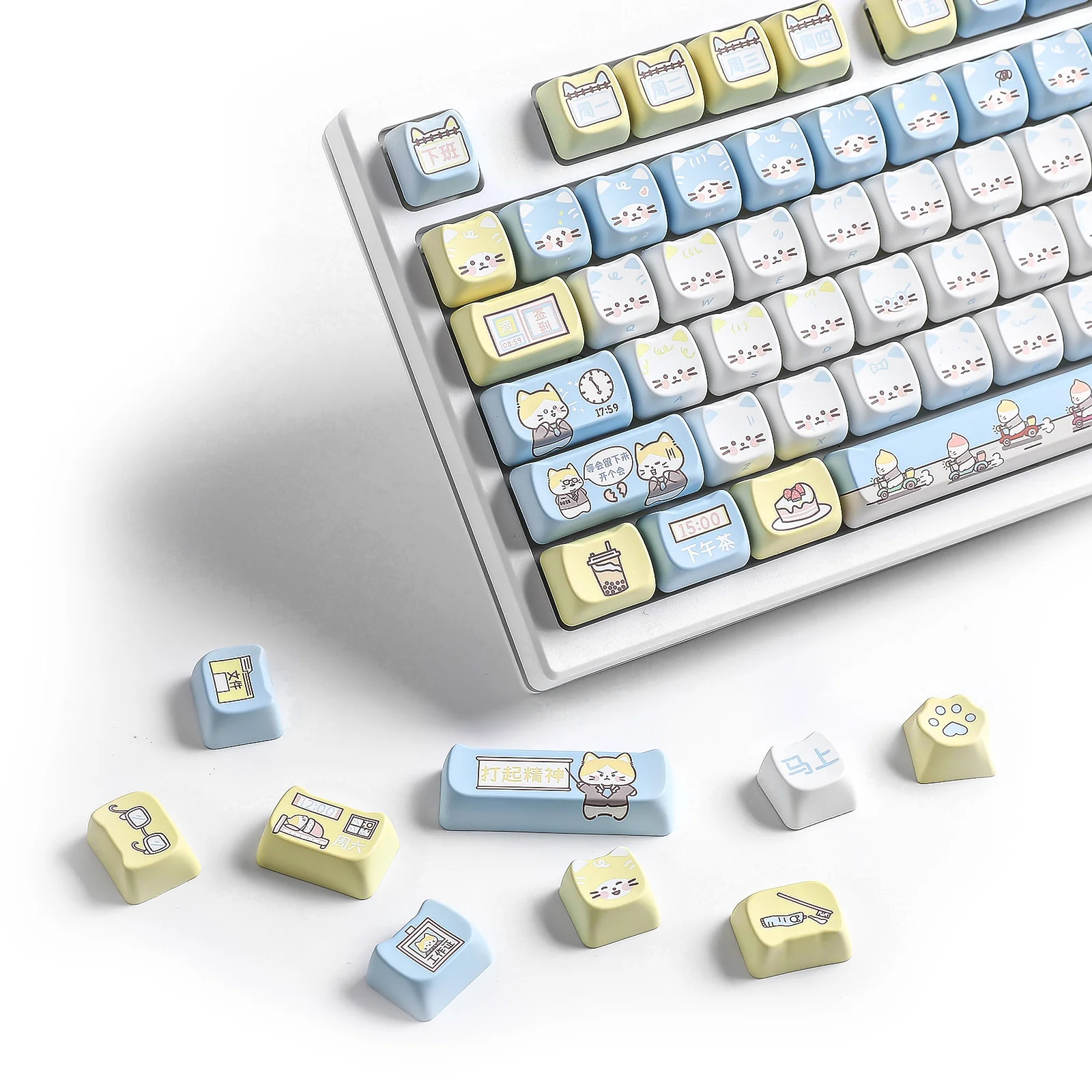 YUNZII Working Kitten MAO Profile Keycap Set - Image 10