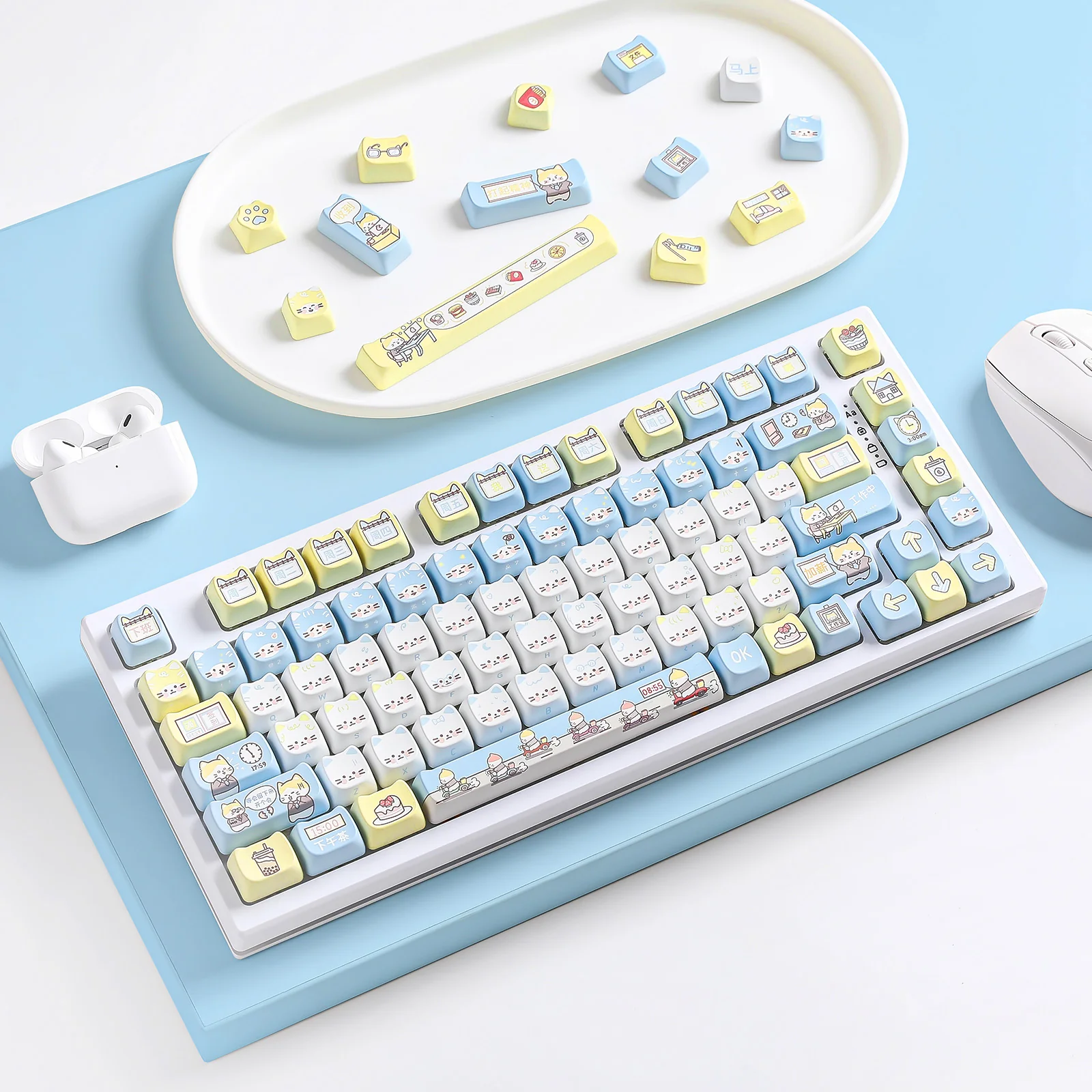 YUNZII Working Kitten MAO Profile Keycap Set - Image 9