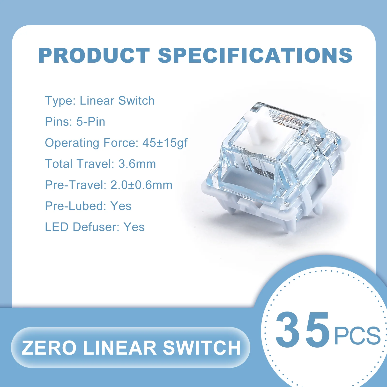 YUNZII x Gateron Zero Linear Mechanical Switch - Image 2