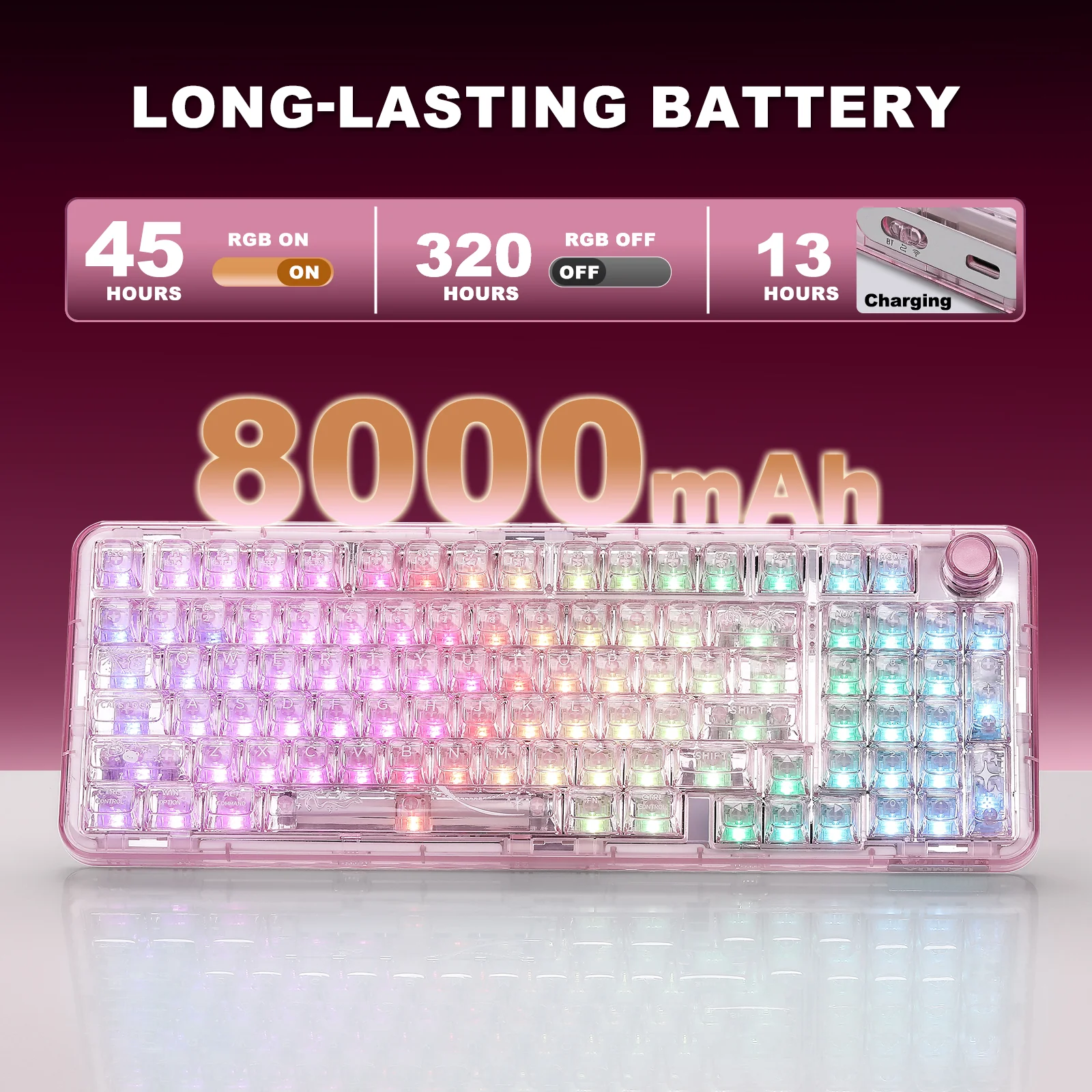 YUNZII X98 Transparent QMK/VIA Mechanical Keyboard - Image 7