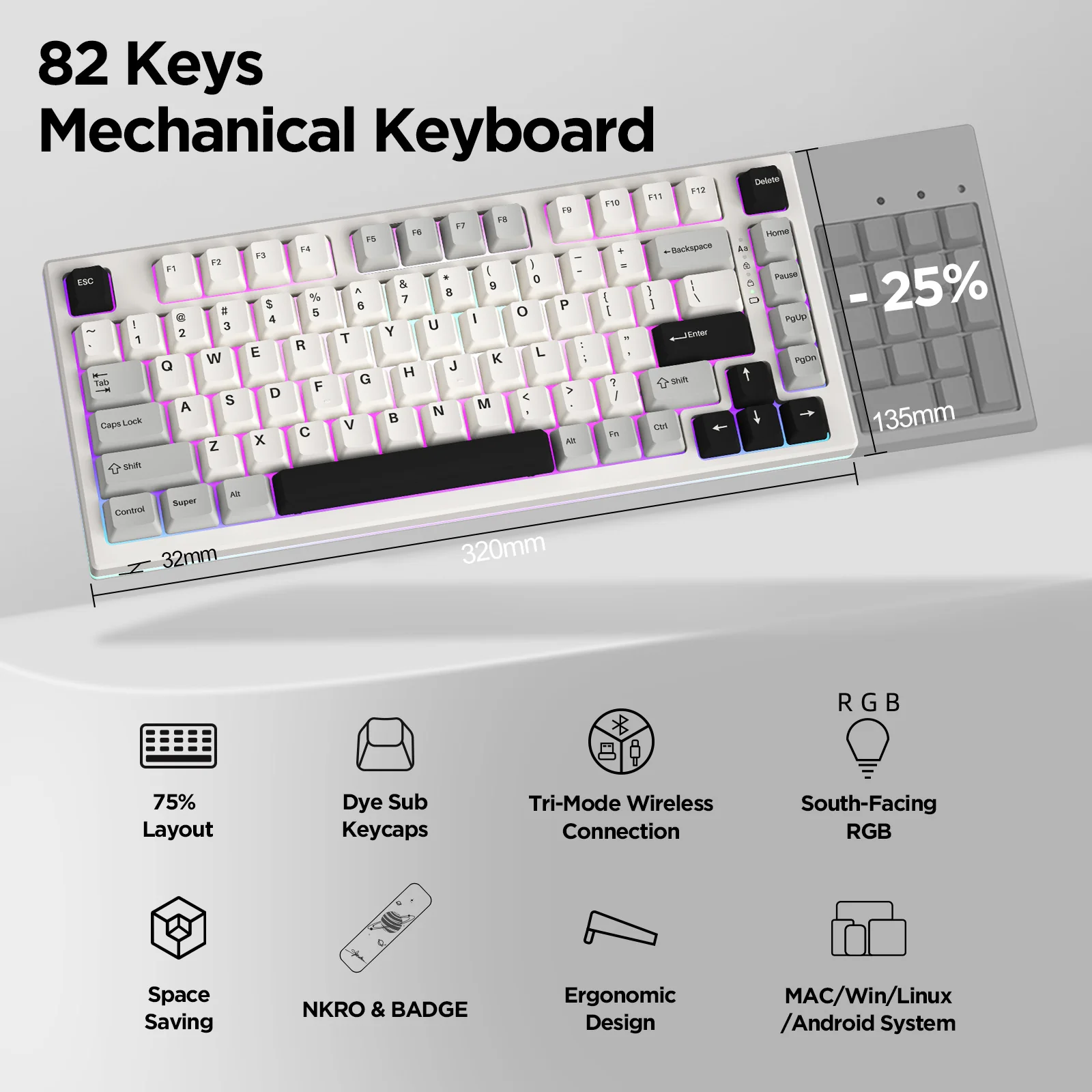 YUNZII YZ75 Pro Wireless Mechanical Keyboard - Image 5