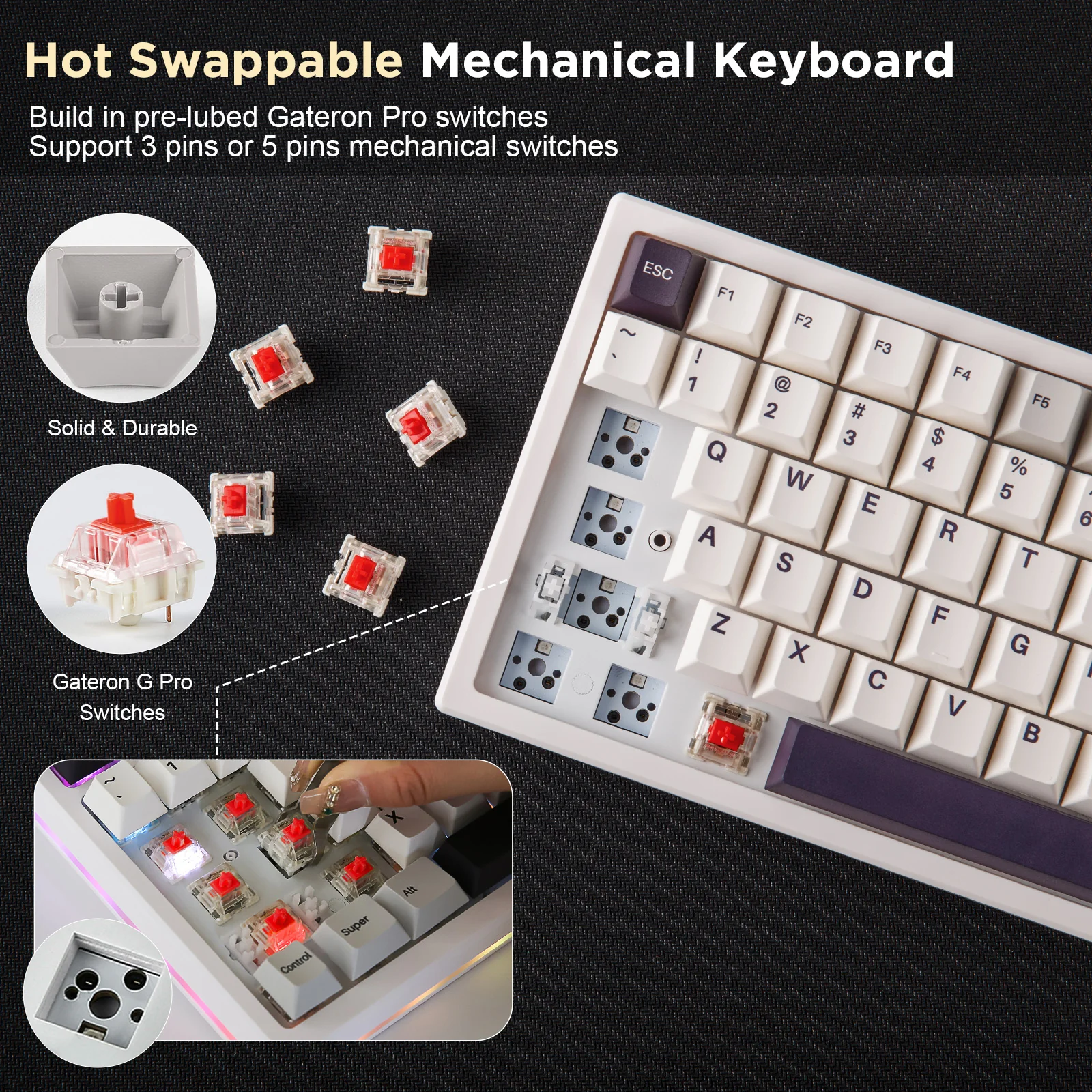 YUNZII YZ84 Pro Gasket Wireless Mechanical Keyboard - Image 7