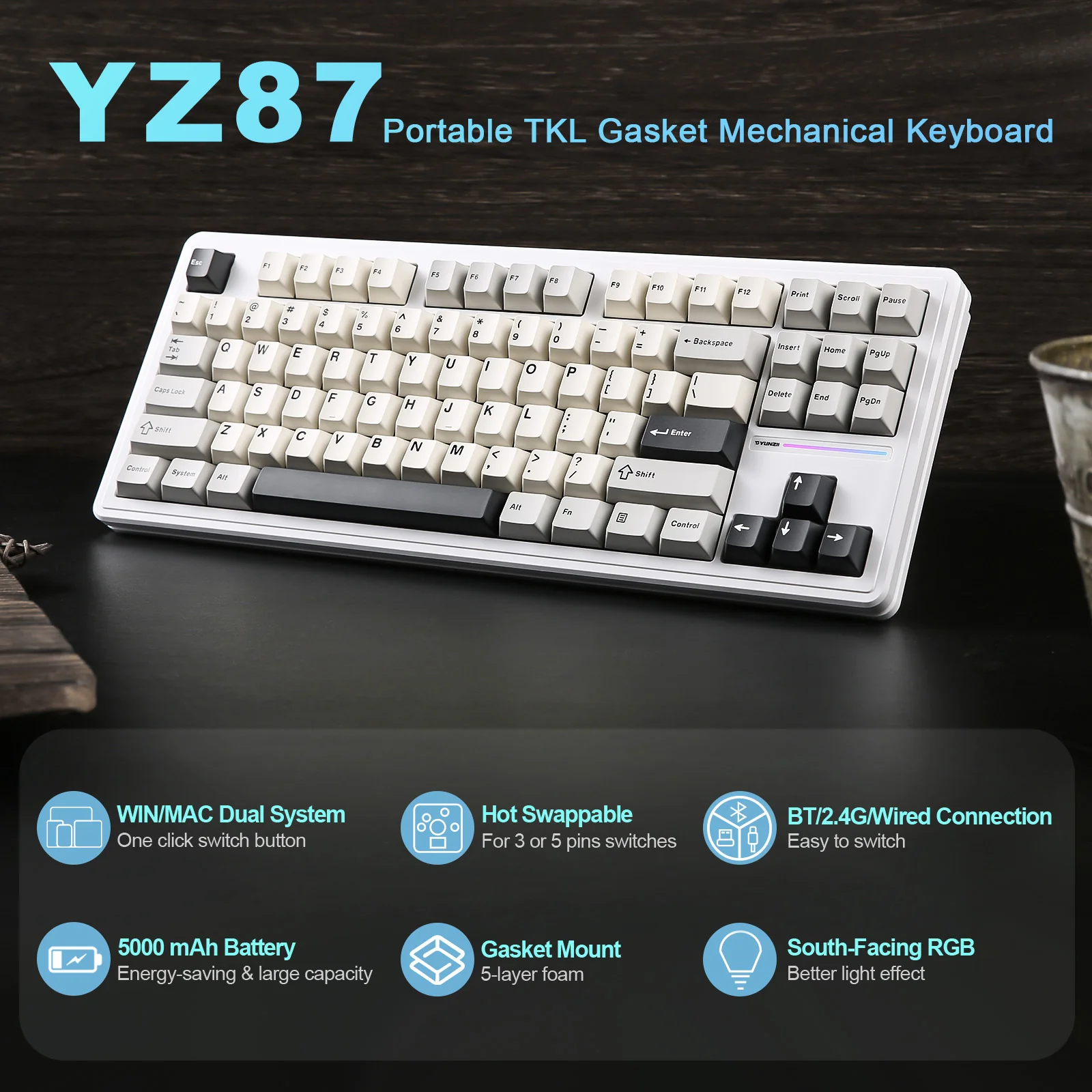 YUNZII YZ87 Mechanical Gaming Keyboard - Image 5