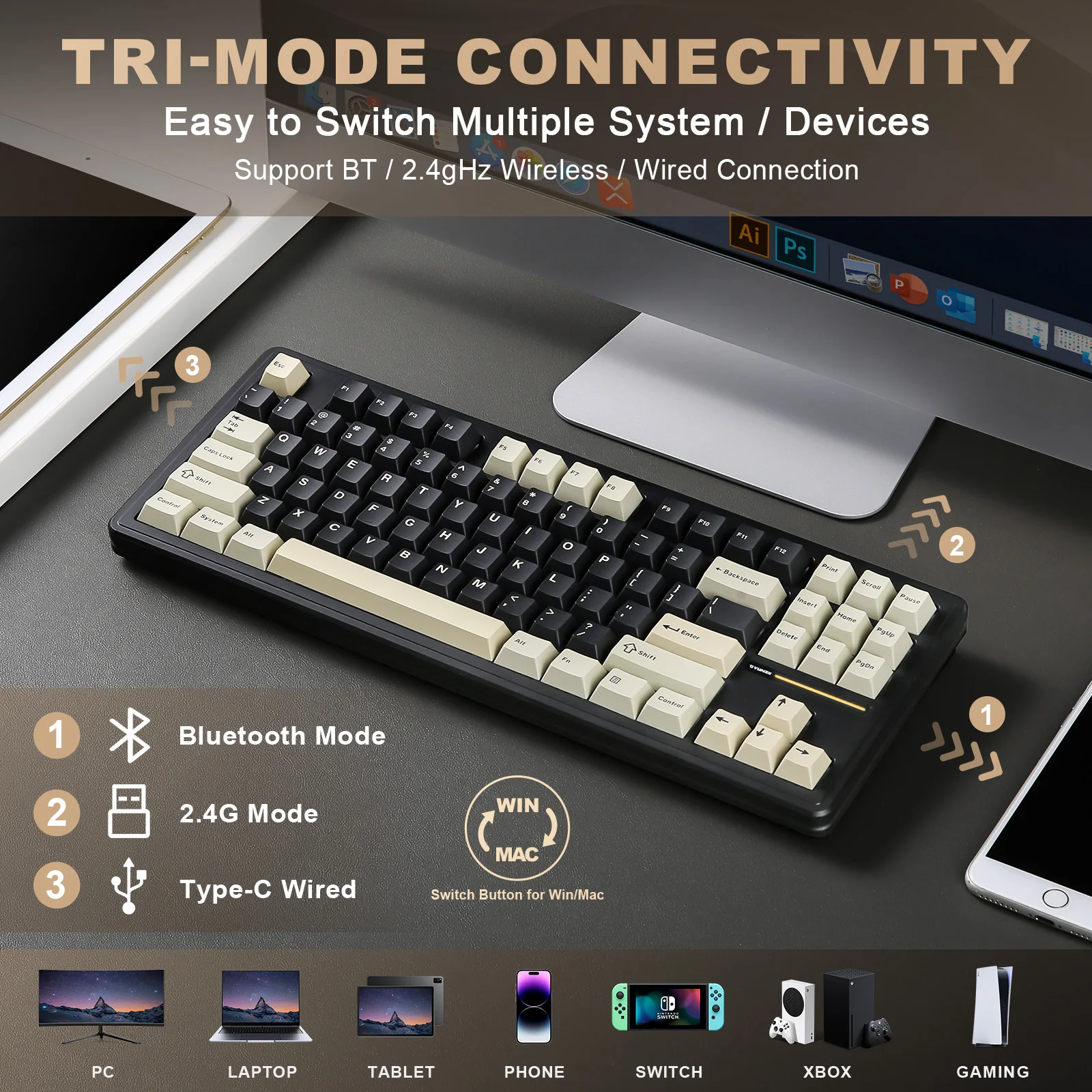 YUNZII YZ87 Mechanical Gaming Keyboard - Image 6