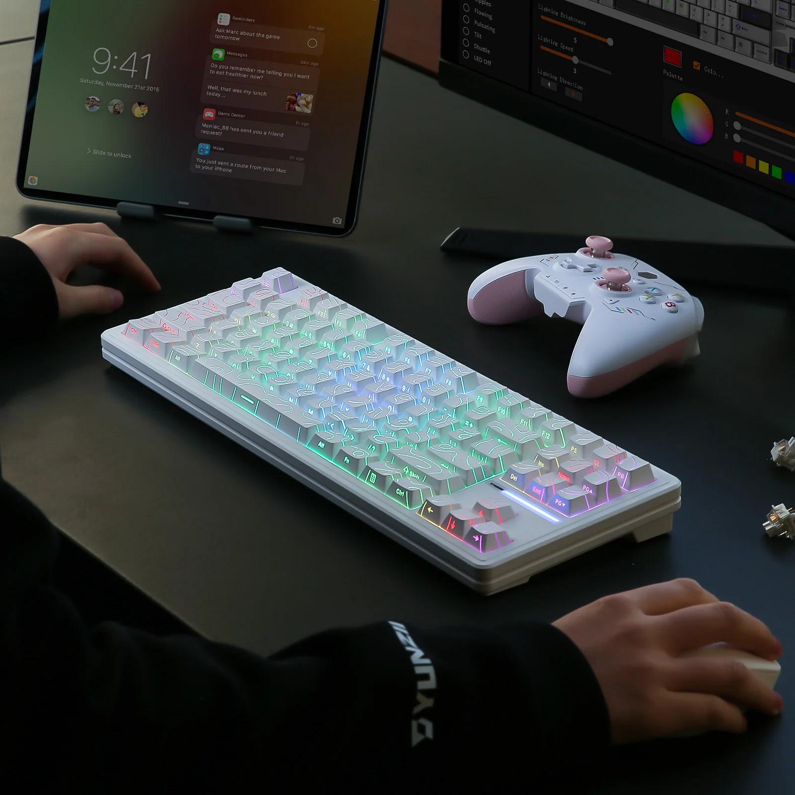 YUNZII YZ87 White Line Mechanical Gaming Keyboard - Image 7